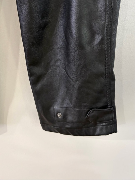 Rachel Zoe Black Faux Leather Wide Leg Cargo Pants - Picture 4 of 4